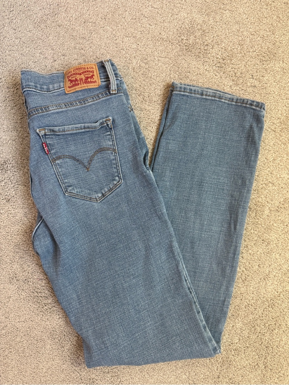 Levi's 314 Shaping Straight Leg Jeans Medium Wash Stretch Size 28